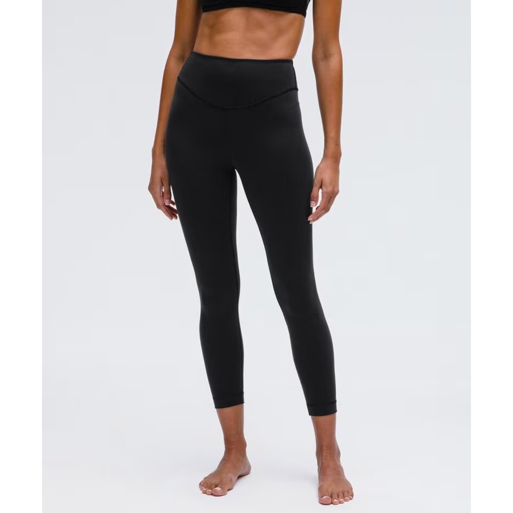 Lululemon Wunder Under Sz 8 25" Smooth Cover Tight Black Leggings LW5FELS Size 8